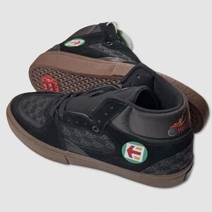 Etnies Vulc Mid X Rad Skate Shoes - NEW Mens Size 9.5 Black / Gum - #49221-ZZ5